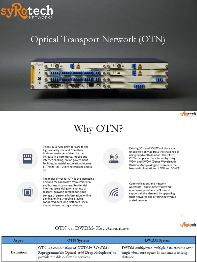 OTN - DWDM Introduction | PDF | Computer Network | Wavelength Division ...