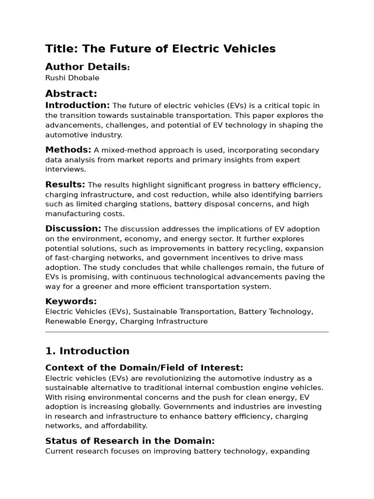 Advancements and Barriers in EV Adoption | PDF | Electric Vehicle ...