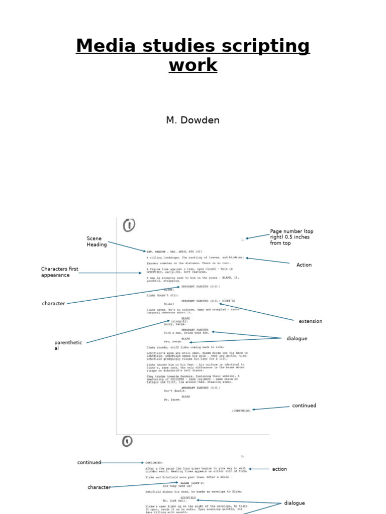 Film and Radio Script Analysis Guide | PDF