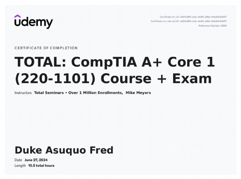 A+ Certificate | PDF