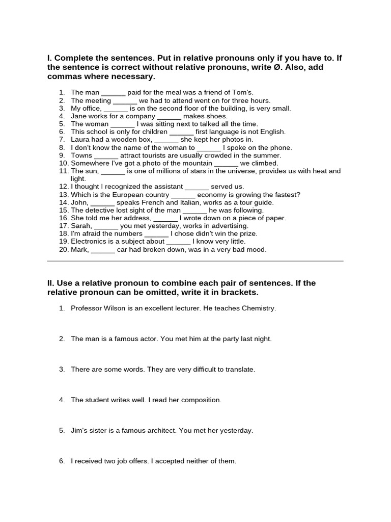 Relative Clause | PDF | Lake District