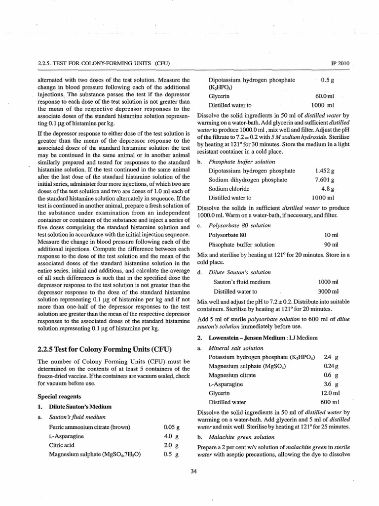 CFU Test Methodology for Vaccines | PDF | Sterilization (Microbiology ...