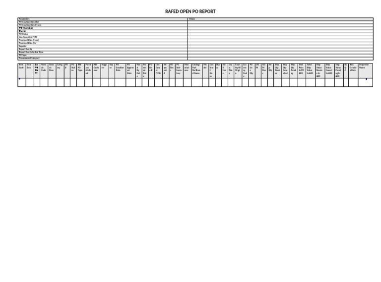 RAFED Open Purchase Order Report | PDF