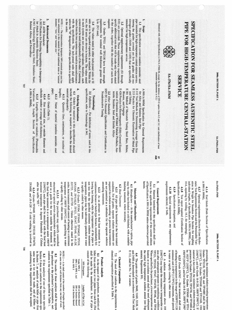 Asme Sa 376 Add2008 | PDF