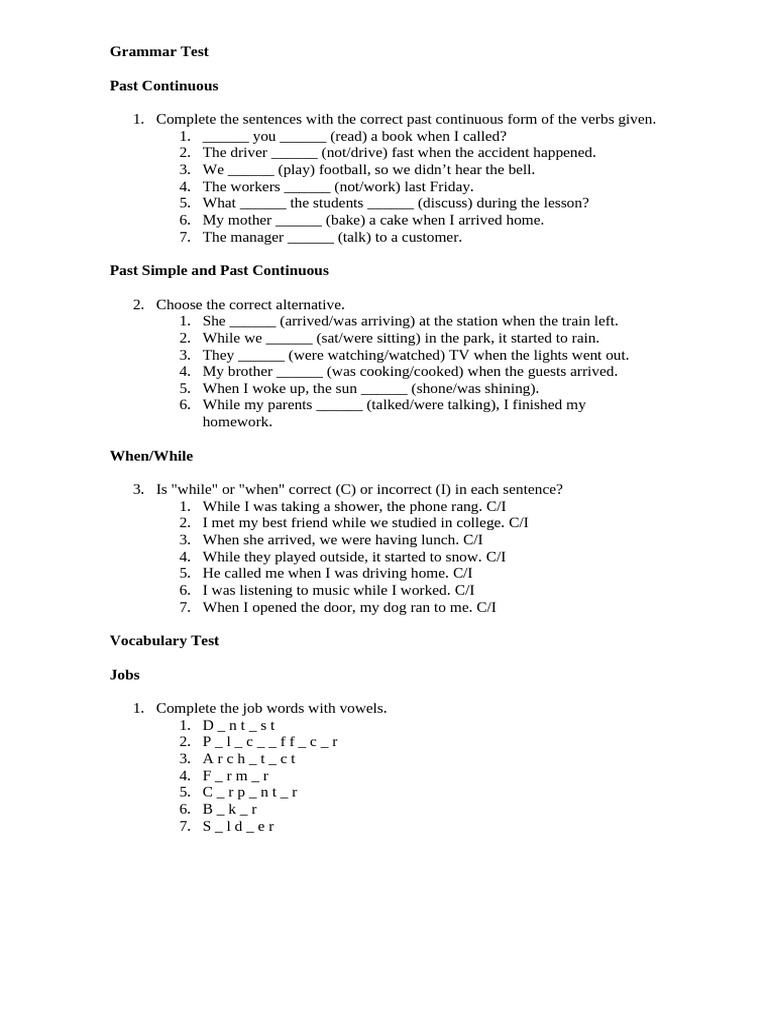 Grammar Test 2 - ALEX UNIT 5 | PDF | Linguistics