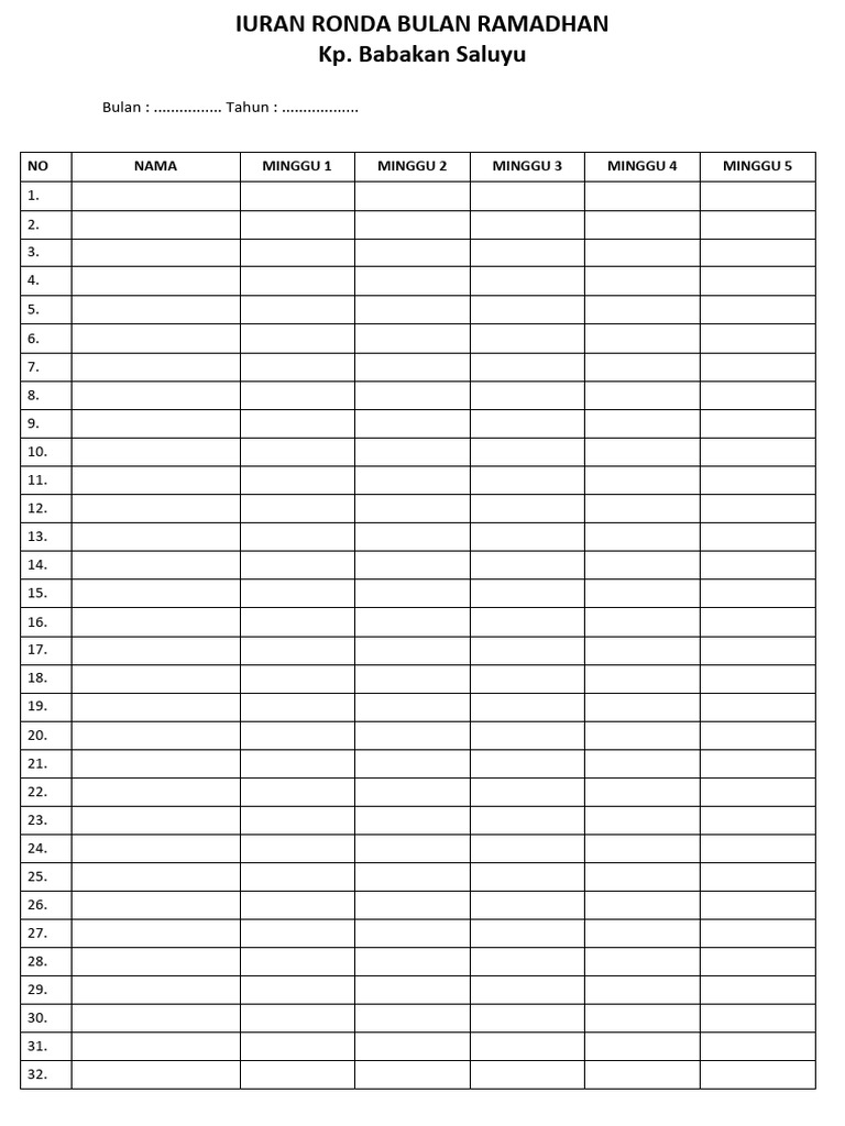 Table Iuran | PDF