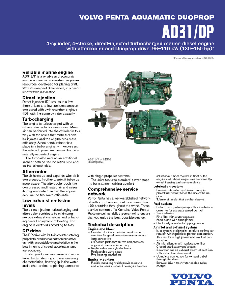 Volvo Penta AD31 Engine Overview | PDF | Diesel Engine | Engines