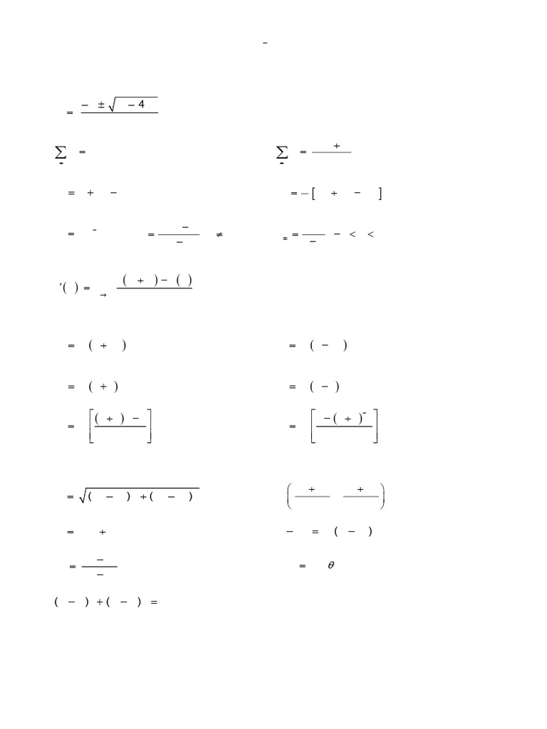 IEB Mathematics Paper I Formula Sheet | PDF