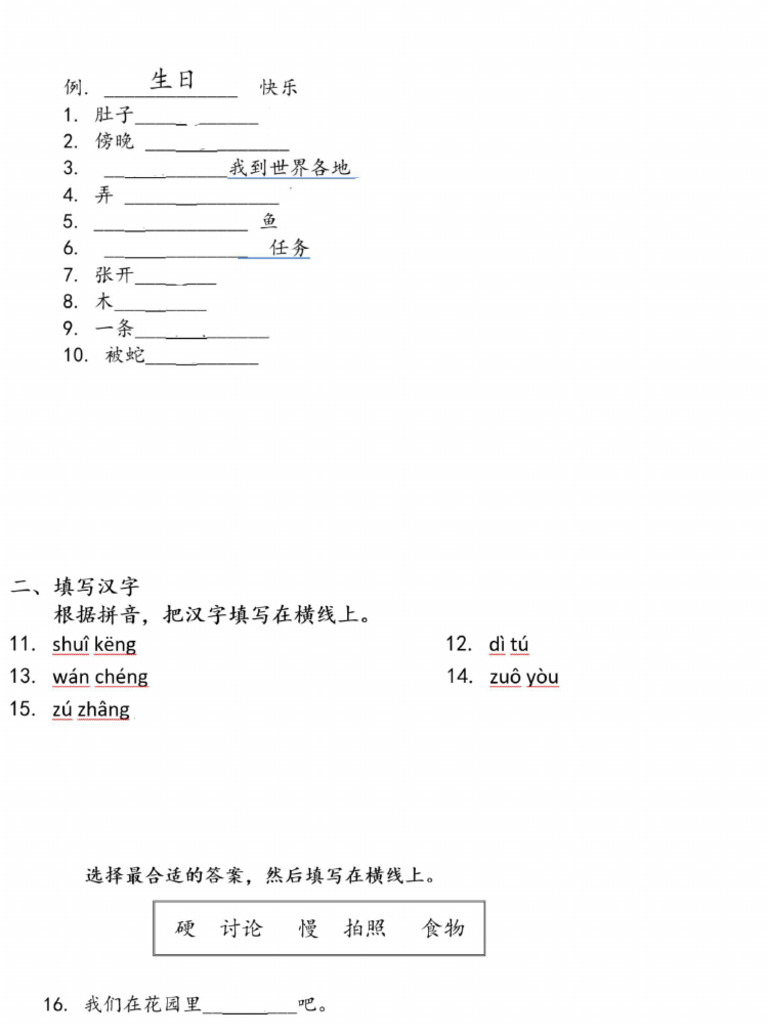 P6 Chinese S1WA Revision | PDF