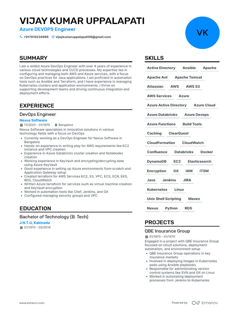 Azure DevOps Engineer Profile | PDF | Microsoft Azure | Amazon Web Services