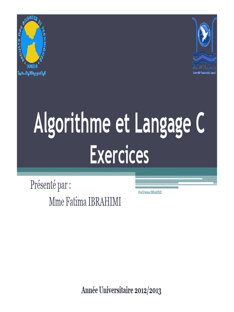 Exercices d'Algorithmique en C | PDF | Taxe sur la valeur ajoutée ...