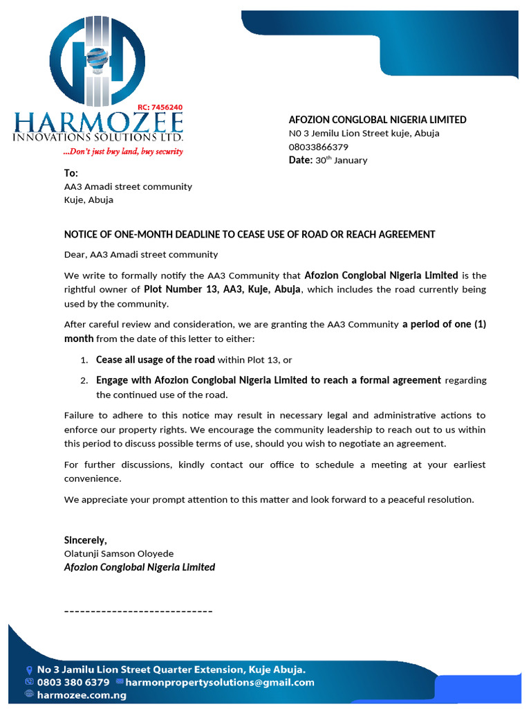 Road Letter | PDF
