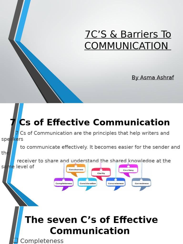 7C's & Barriers To Communication | PDF | Communication | Mind
