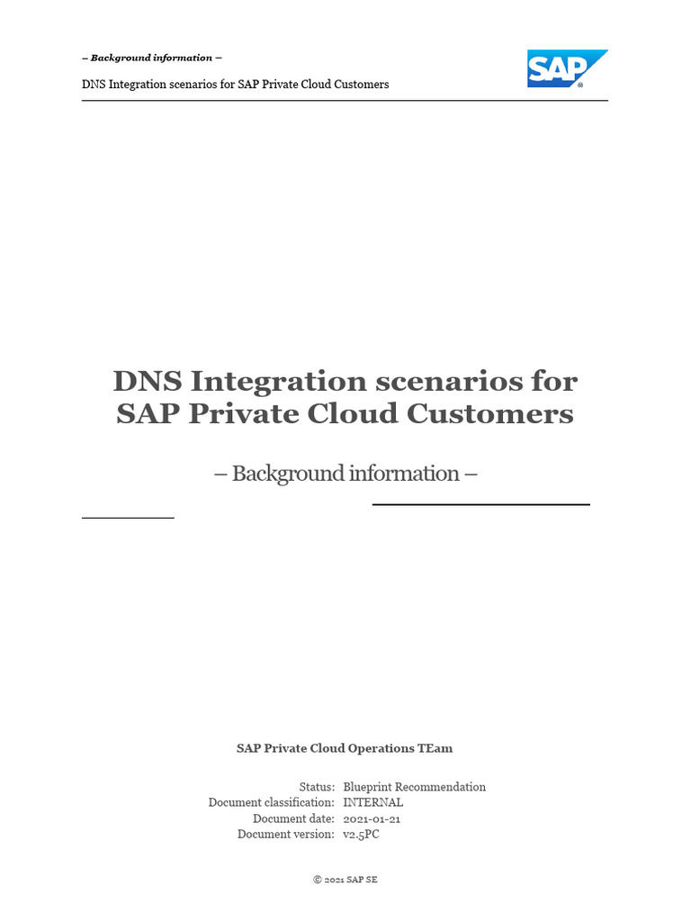 SAP Private Cloud DNS Integration Scenarios | PDF | Domain Name System ...