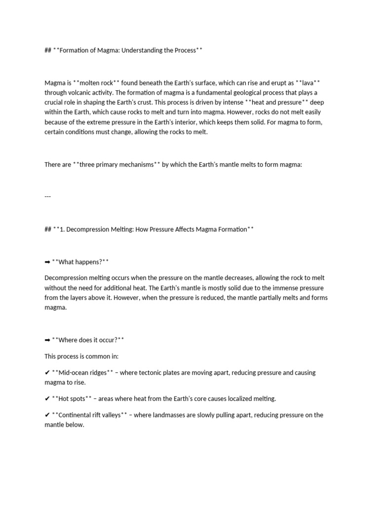 Formation of Maga-WPS Office | PDF | Magma | Volcano