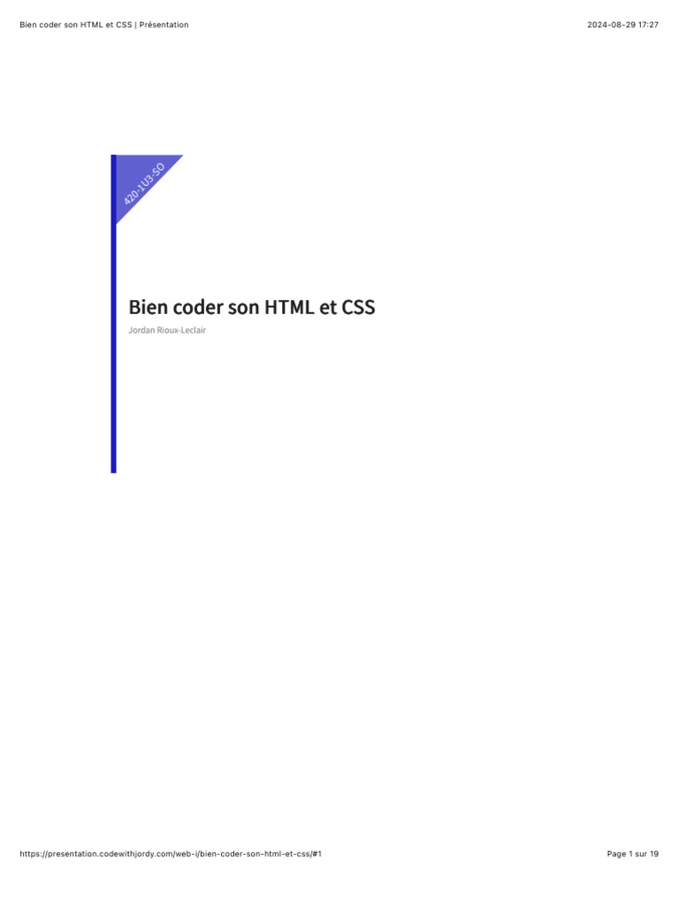 Bien coder HTML et CSS efficacement | PDF | Html | Élément HTML