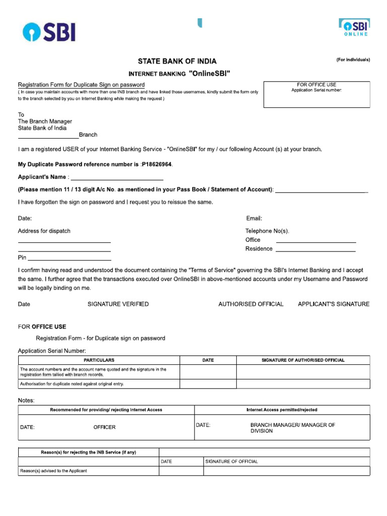 SBI Form | PDF