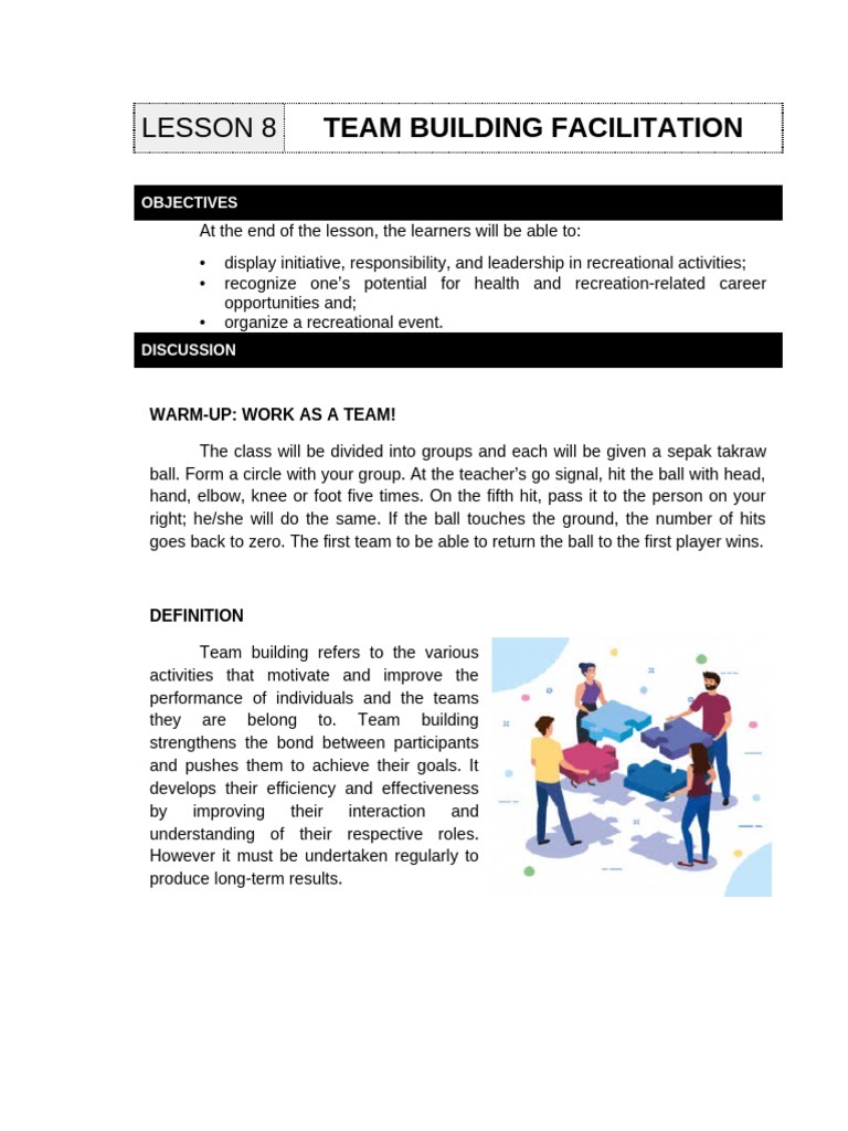 Team Building Facilitation Strategies | PDF | Facilitator | Social ...