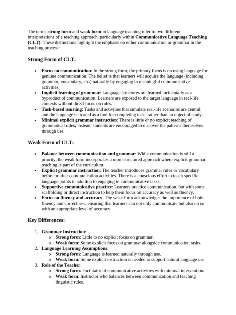 Strong vs Weak Forms in CLT | PDF