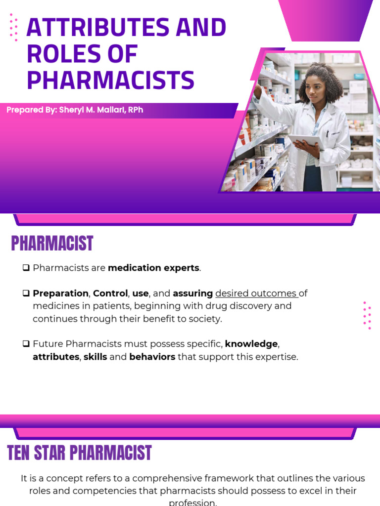 Roles and Attributes of Pharmacists | PDF | Pharmacy | Pharmacist