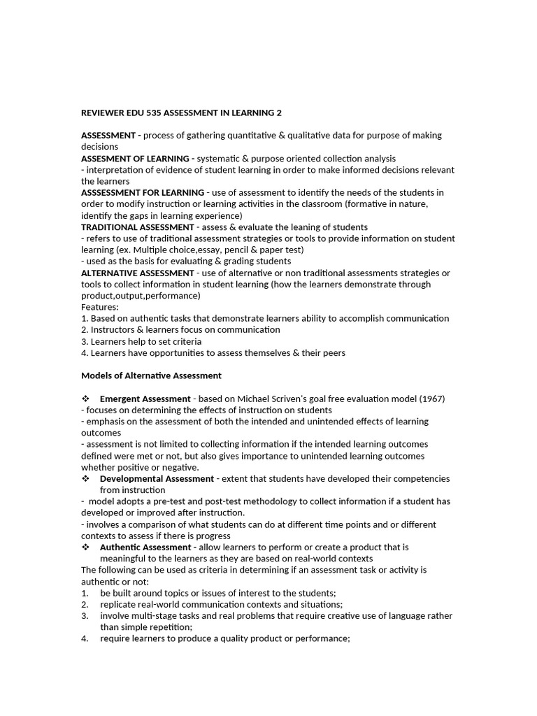 Assessment Strategies in Education | PDF | Educational Assessment ...