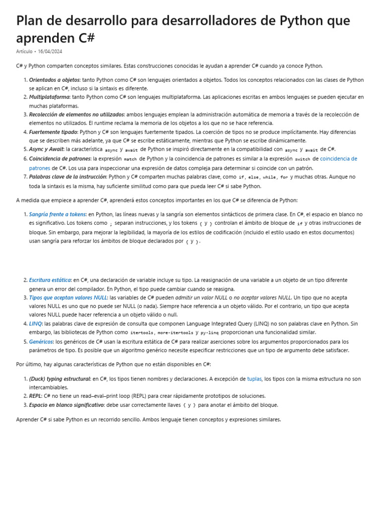 Sugerencias para desarrolladores de Python - A tour of C# _ Microsoft ...