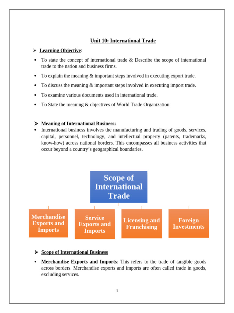 International Trade Notes 1738515512 | PDF | Franchising | Letter Of Credit