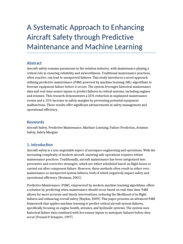 Aircraft Safety Predictive Maintenance | PDF | Machine Learning | System