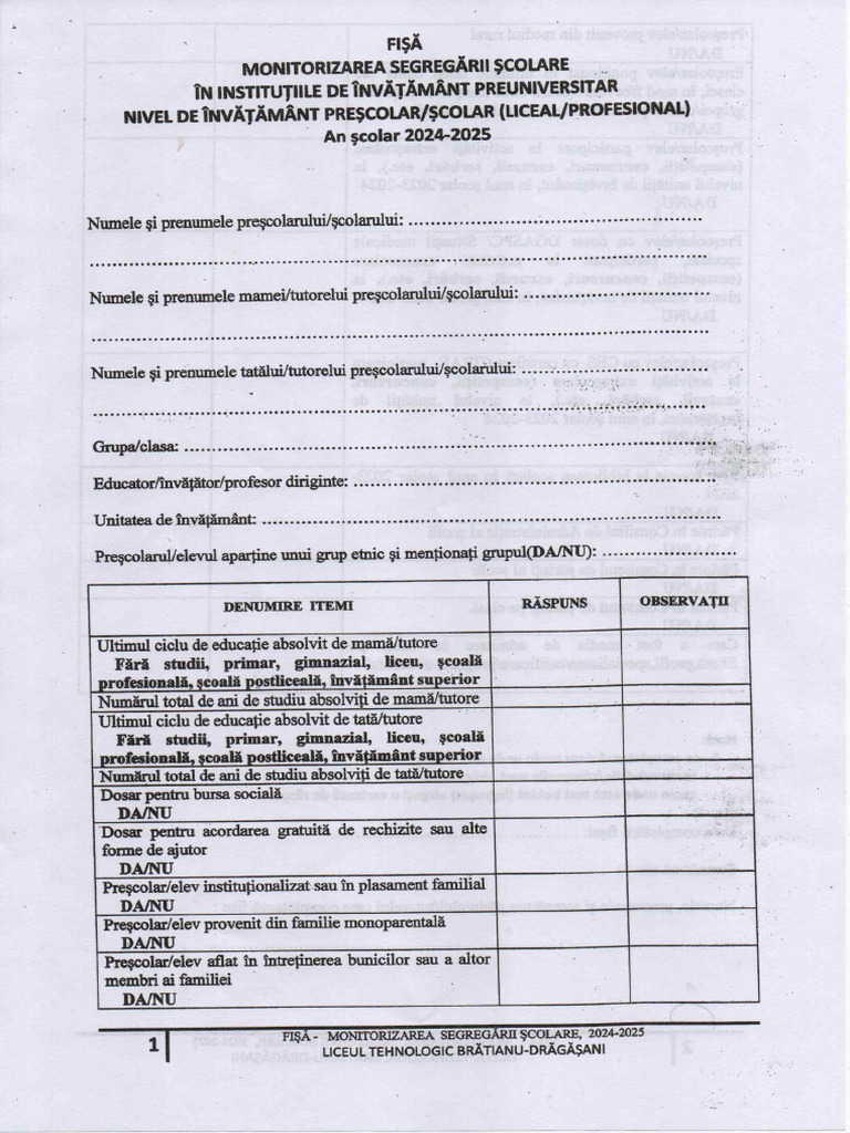 Monitorizarea Segregarii | PDF