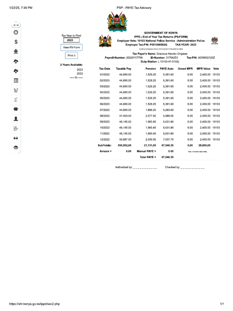 P9 Form | PDF