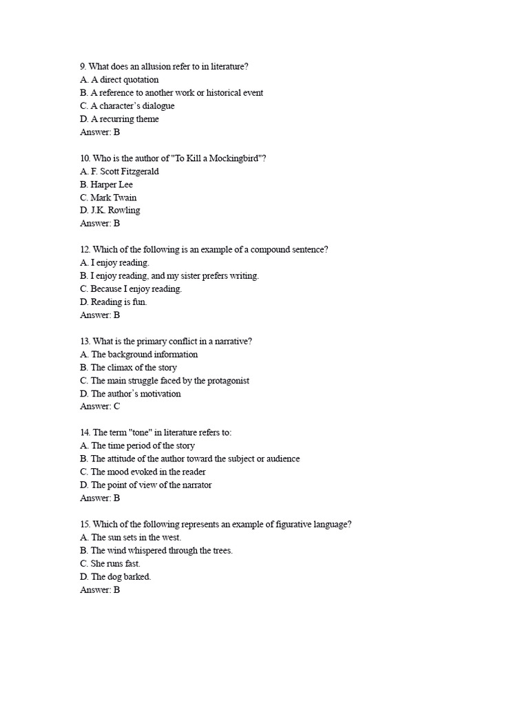 Key Literary Concepts and Examples | PDF
