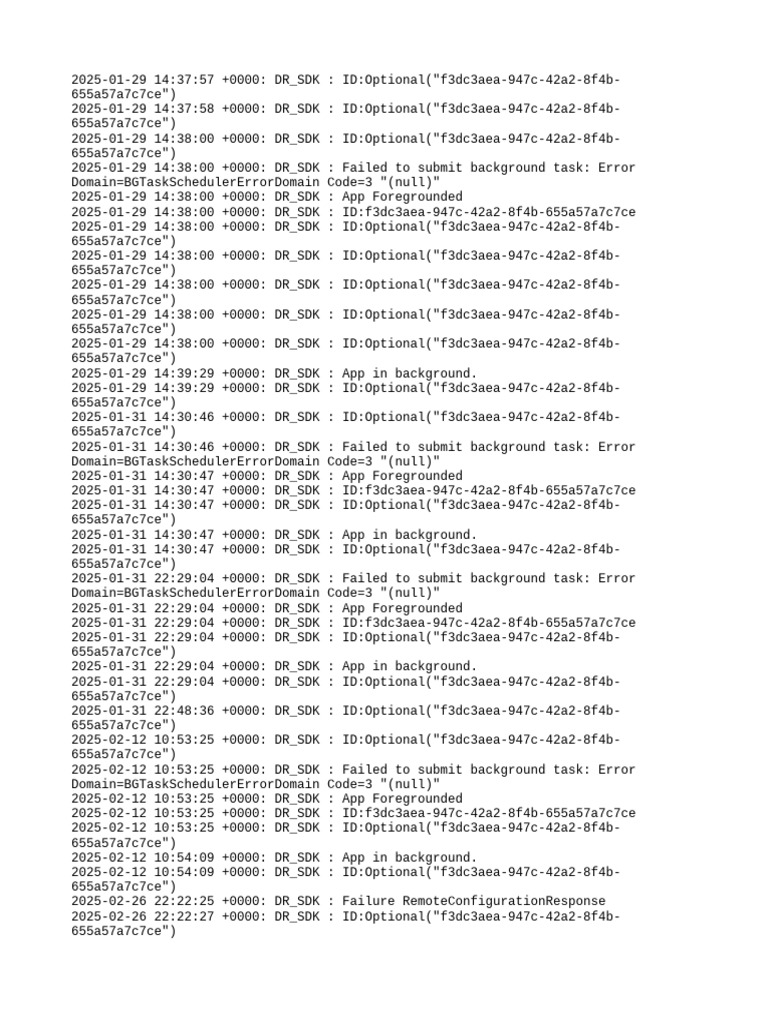 DR_SDK Background Task Errors | PDF