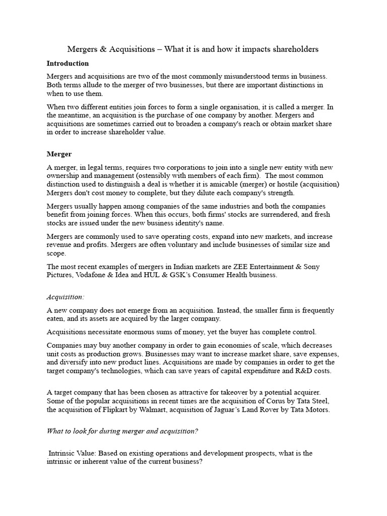 Mergers Acquisitions Edit 4 | PDF | Mergers And Acquisitions | Economies