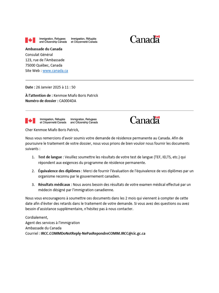 Demande de résidence permanente au Canada | PDF