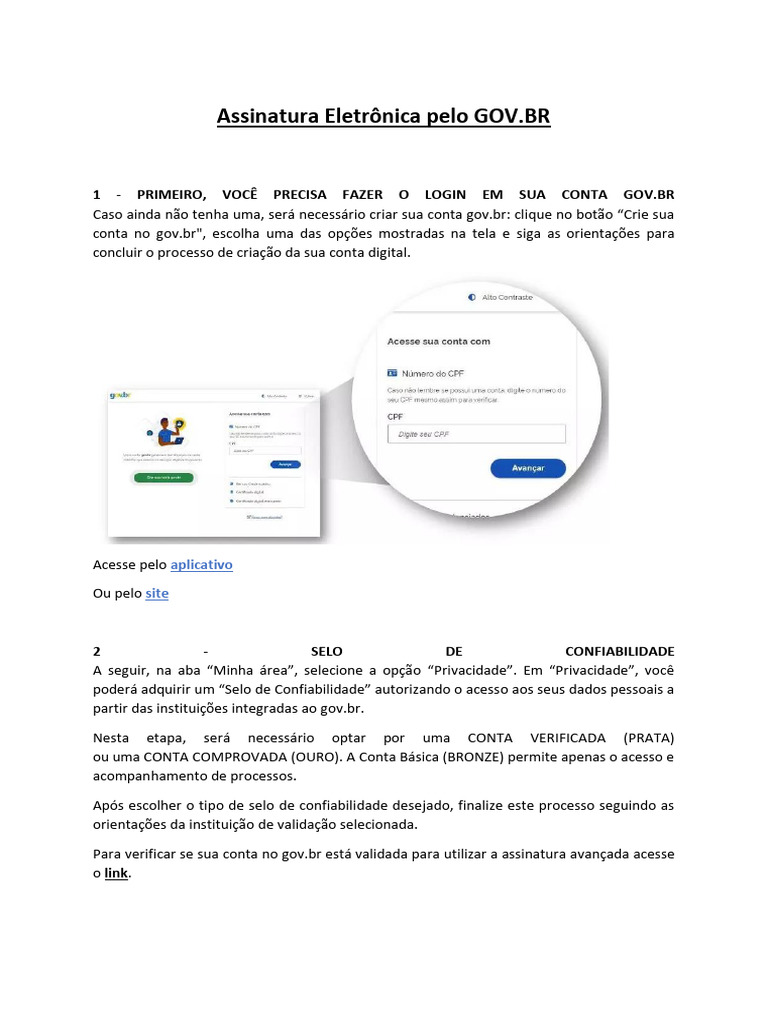 Assinatura Eletrônica no GOV.BR | PDF