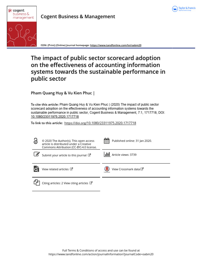 Public Sector Scorecard and AIS Effectiveness | PDF | Goal Setting ...