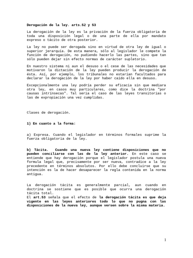 Derogación de leyes: tipos y problemas | PDF | Estatuto de limitaciones ...