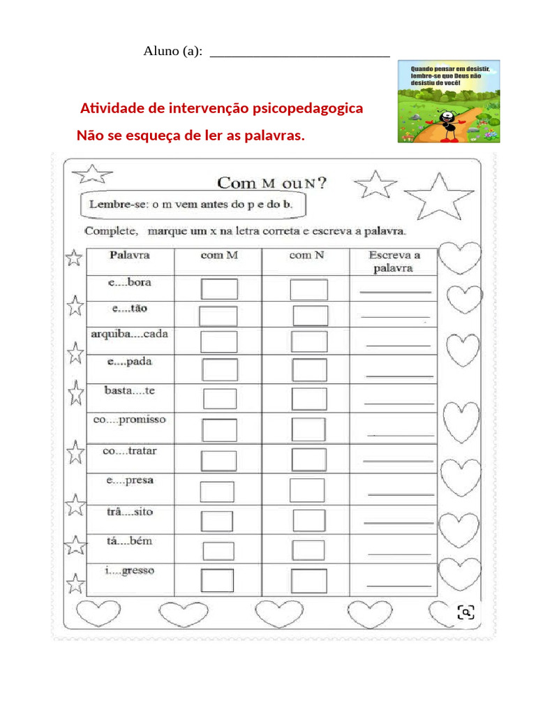 Intervenção Psicopedagogica Antes de P e B | PDF