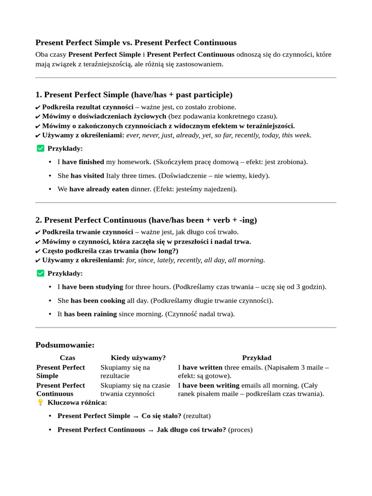 Present P. Simple I Continuous | PDF