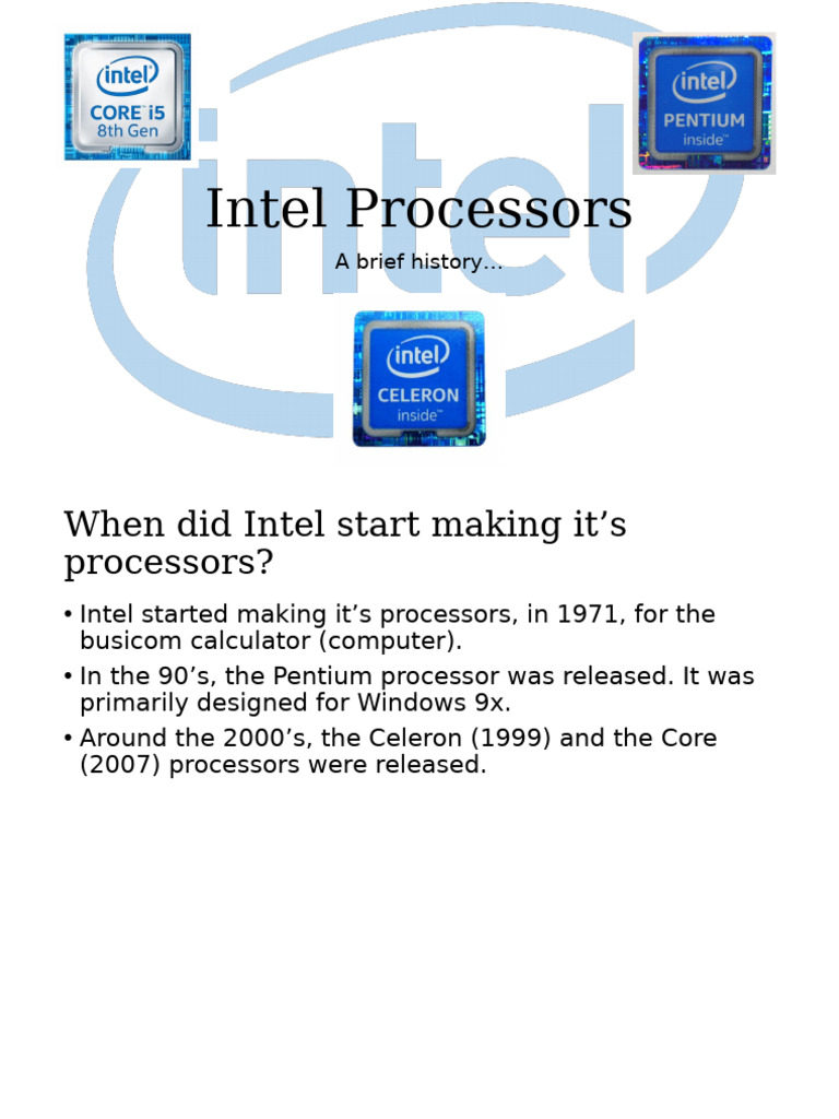 History of Intel Processors | PDF
