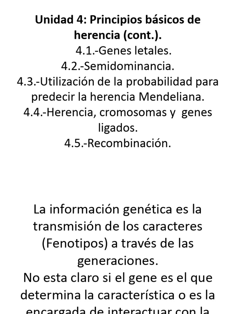 Genes letales y su herencia genética | PDF | Recombinación genética ...
