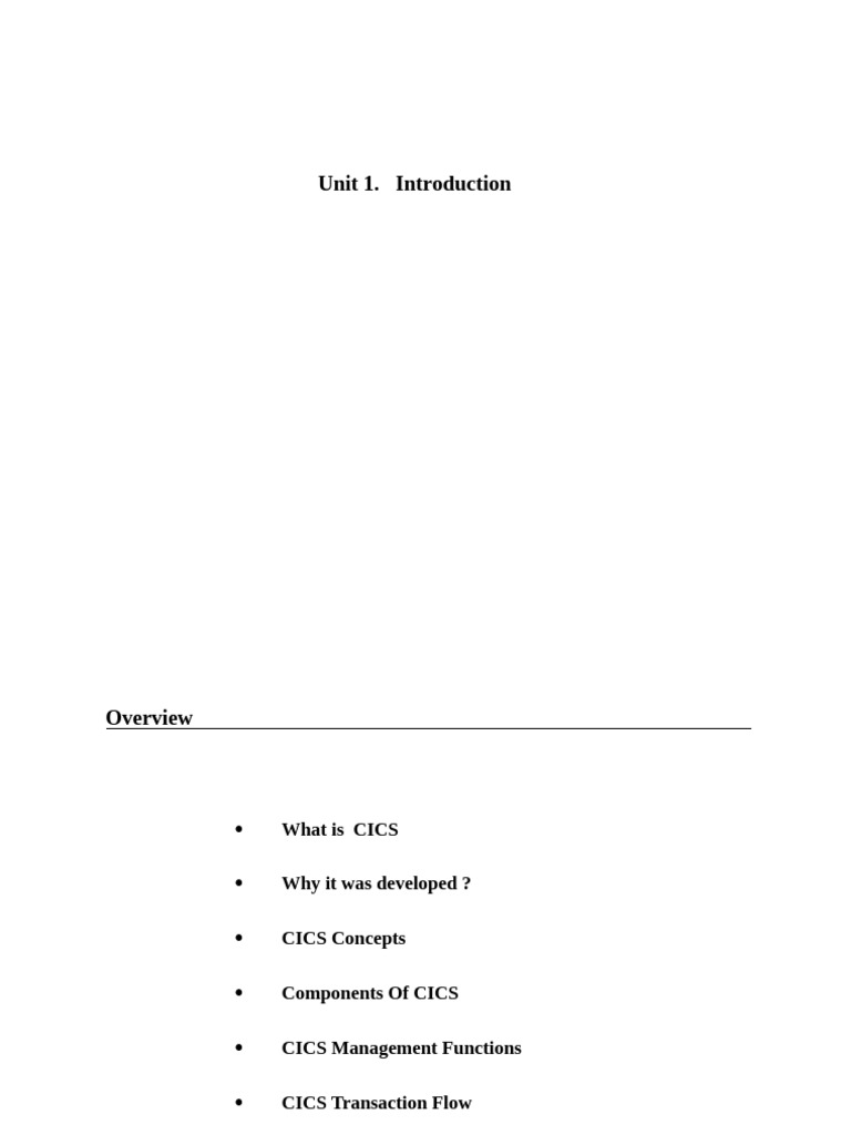 Introduction to CICS Overview | PDF | Programming | Computer Program