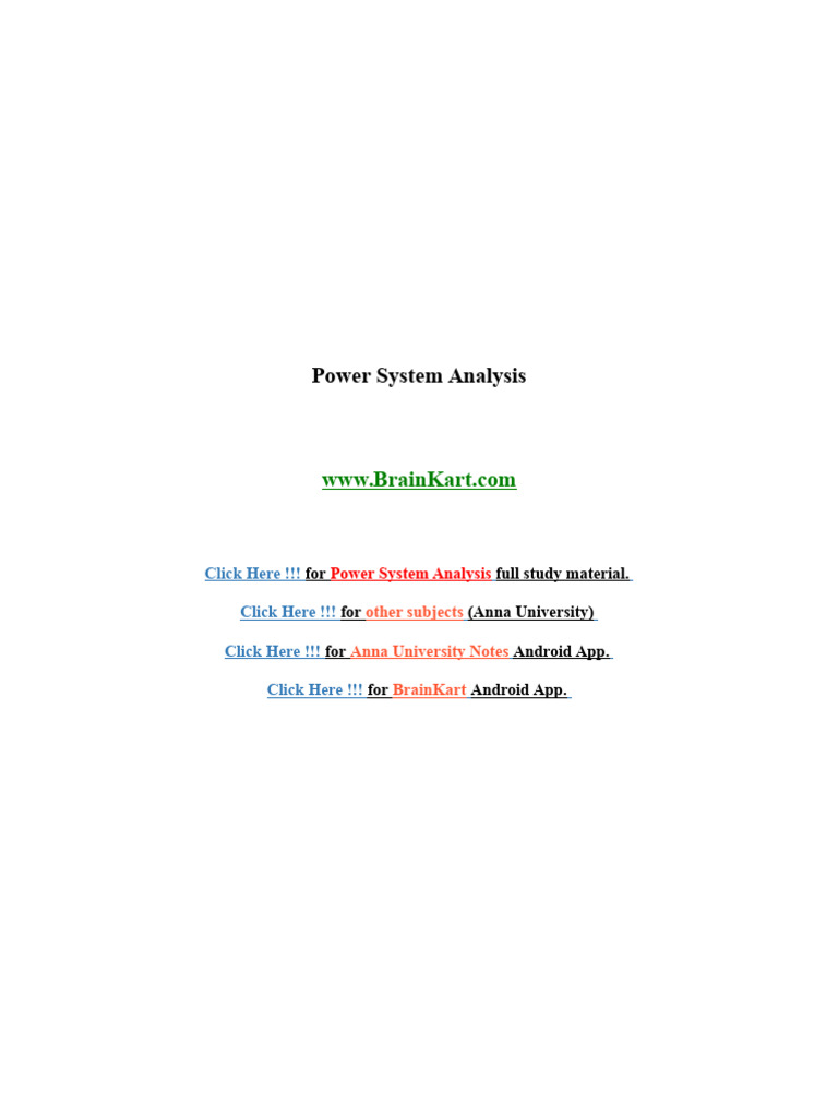 196 - EE8501, EE6501 Power System Analysis - 2 Marks With Answers 1 ...