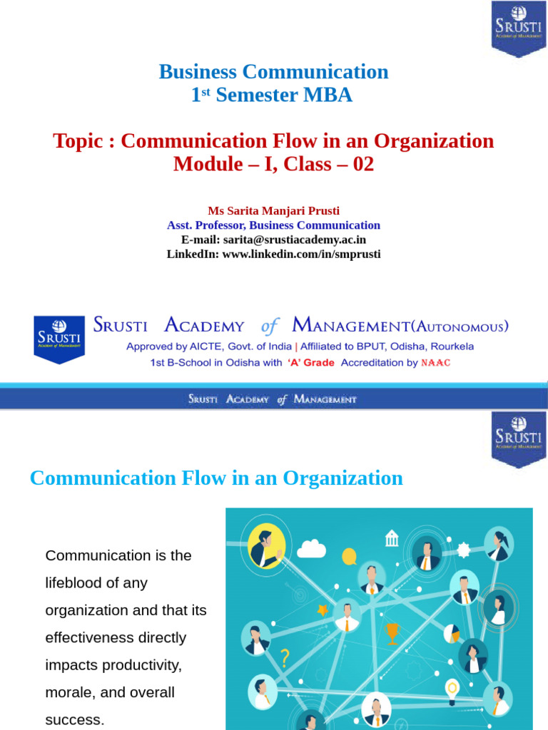 MBA BC 1st Sem L 02 Communication Flow in An Organization | PDF ...
