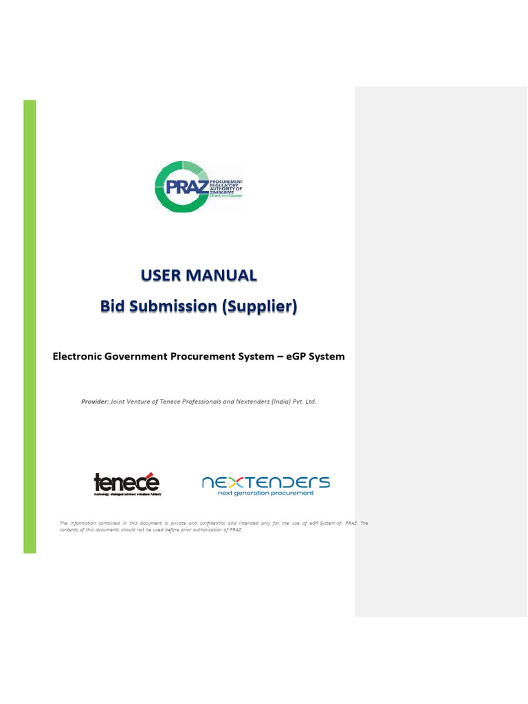 eGP System Supplier Bid Submission Guide | PDF | Login | User (Computing)