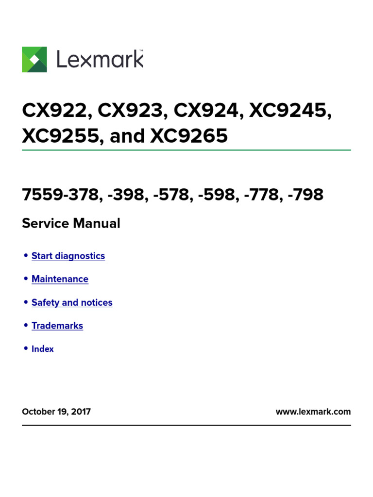 Lexmark CX Series Service Manual | PDF | Image Scanner | Printer ...