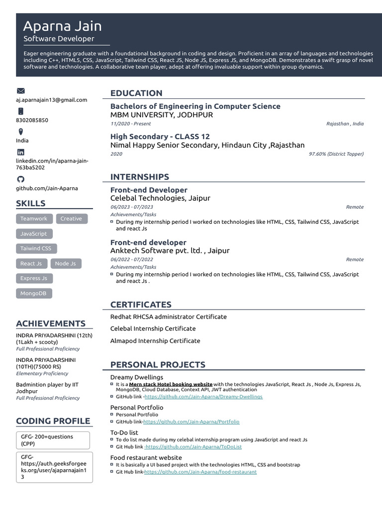 Aparna Jain's Architecture Portfolio | PDF | Java Script | Computer ...