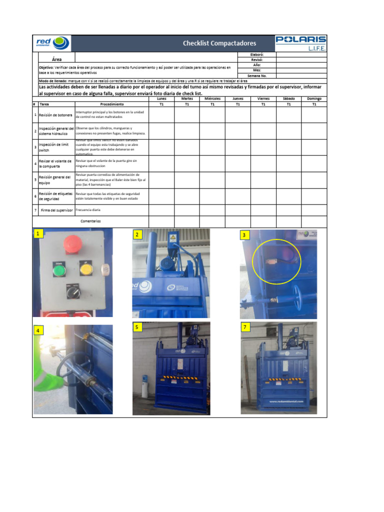 Checklist de Inspección de Equipos Hidráulicos | PDF
