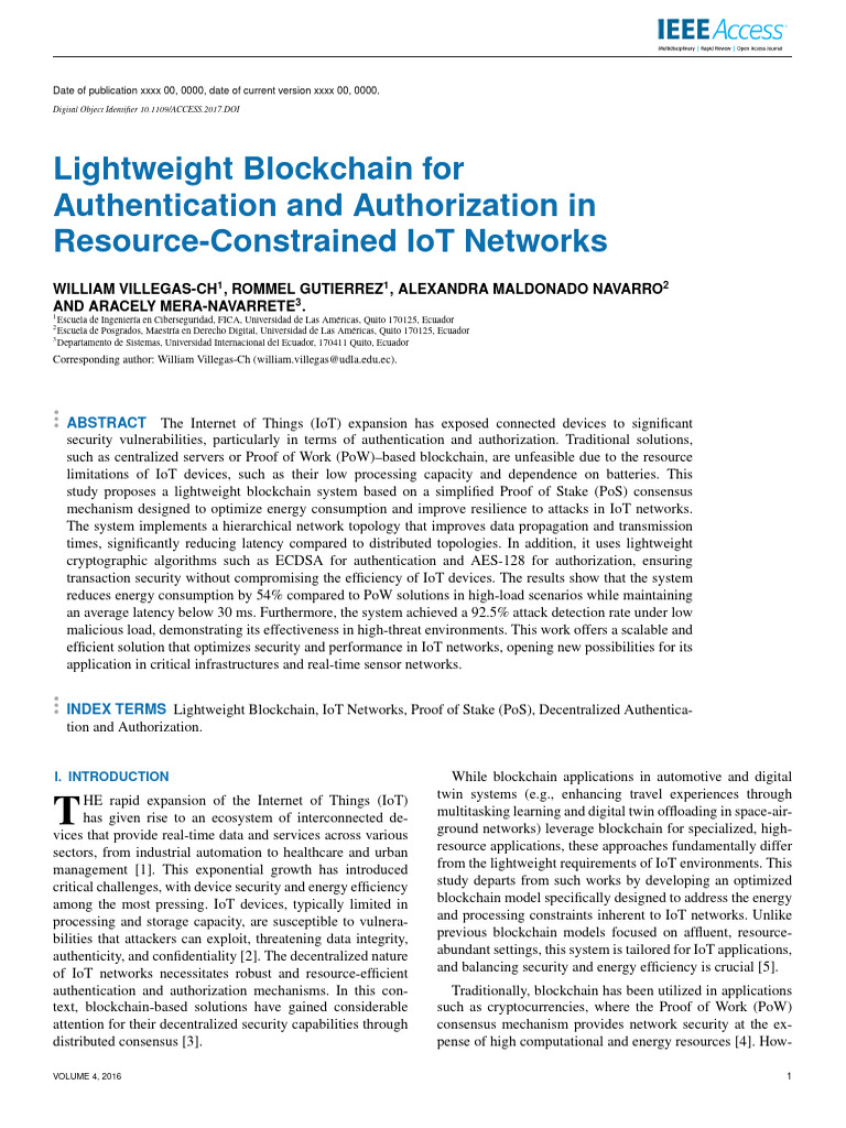 Lightweight Blockchain For Authentication and Authorization in Resource ...