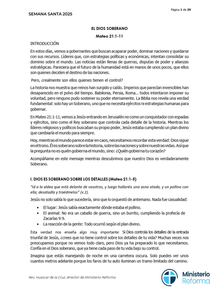 Sermones Semana Santa 2025 | PDF | Cristo (título) | eucaristía